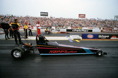 David Napp and Jill McKenna make the first Jr. Dragster runs at the 1992 Englishtown race