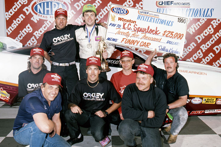 KC Spurlock in the 1990 Winternationals winner's circle