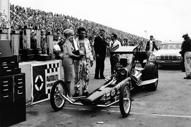 Don Garlits in the 1963 Winternationals winner's circle