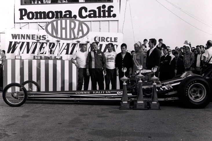 Connie Kalitta in the 1967 Winternationals winner's circle