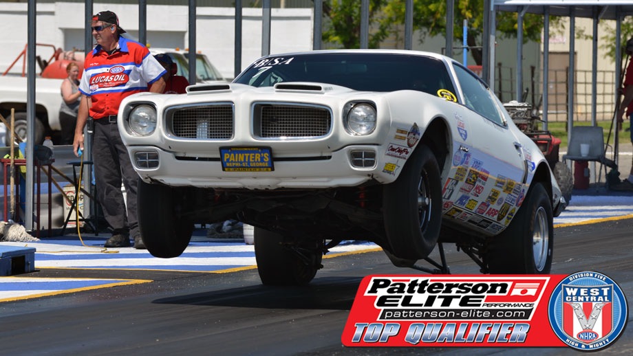 Stock car doing a wheelstand