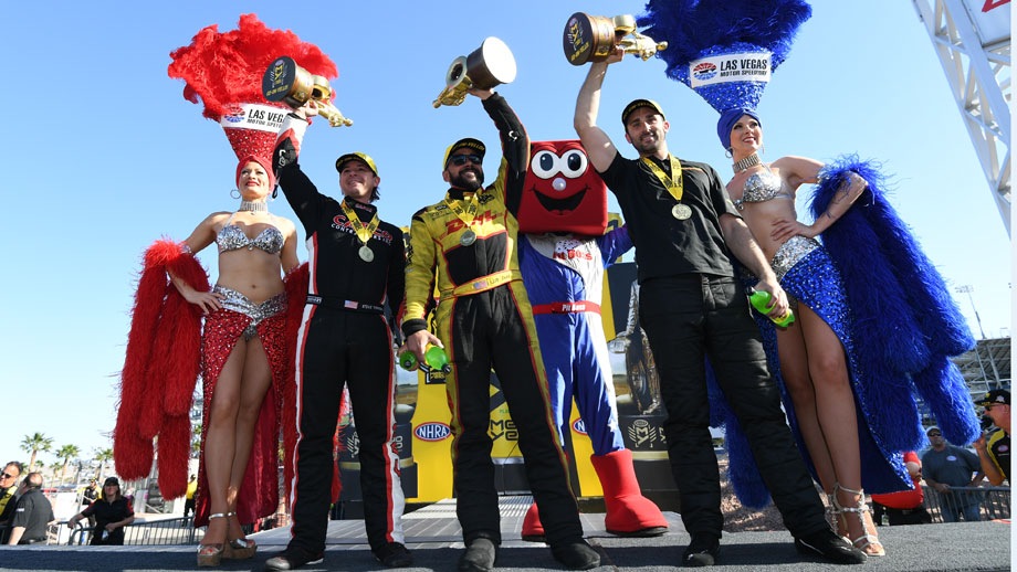 Event winners Steve Torrence, J.R. Todd, andVincent Nobile