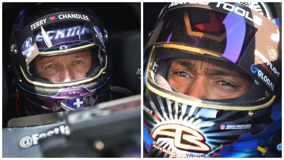 In-car footage of Jack Beckman and Antron Brown