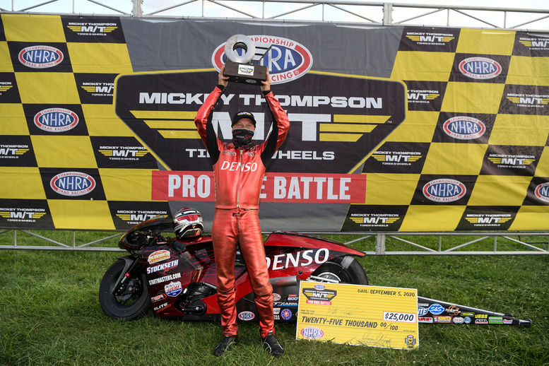 Matt Smith wins 2020 NHRA Mickey Thompson Tires Pro Bike Battle