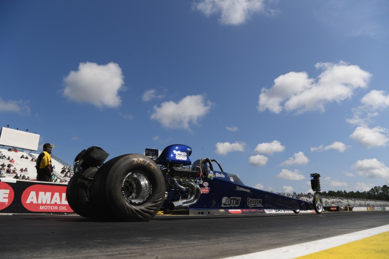 Chris Roe, Top Dragster, is part of the field as racing resumed in Gainesville after a six-month break