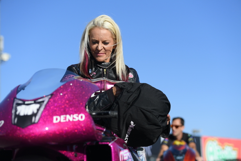 Sunday pre-race interview with Pro Stock Motorcycle racer Angie Smith