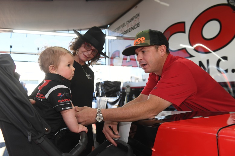 Steve Torrence with daughter Haven Charli and "Mama Kay" Torrence