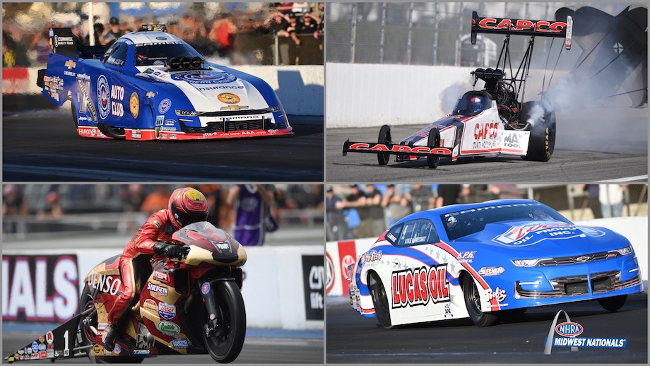 Matt Smith, Kyle Koretsky, Robert Hight, and Steve Torrence lead Friday qualifying at NHRA Midwest Nationals