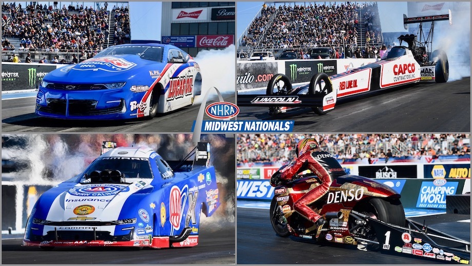 Steve Torrence, Robert Hight, Kyle Koretsky, and Matt Smith remain top qualifiers at NHRA Midwest Nationals