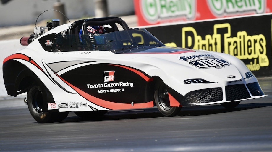 Antron Brown debuts Toyota GR Supra Roadster for NHRA Jr Drag Racing 