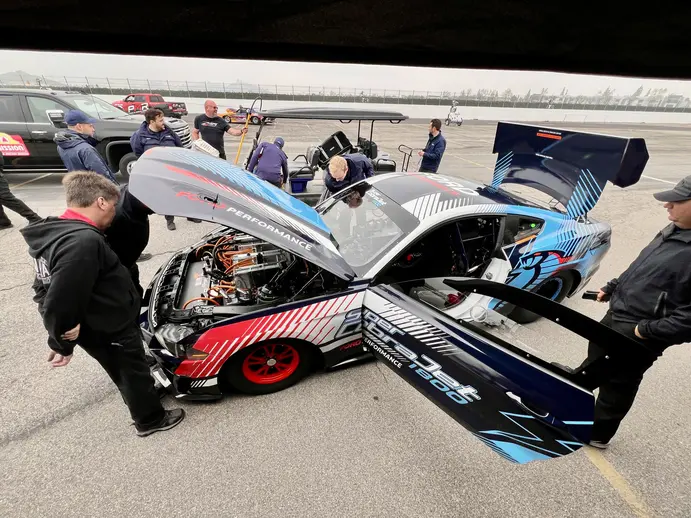 Ford’s Super Cobra Jet 1800 Mustang targets New NHRA EV records in Pomona
