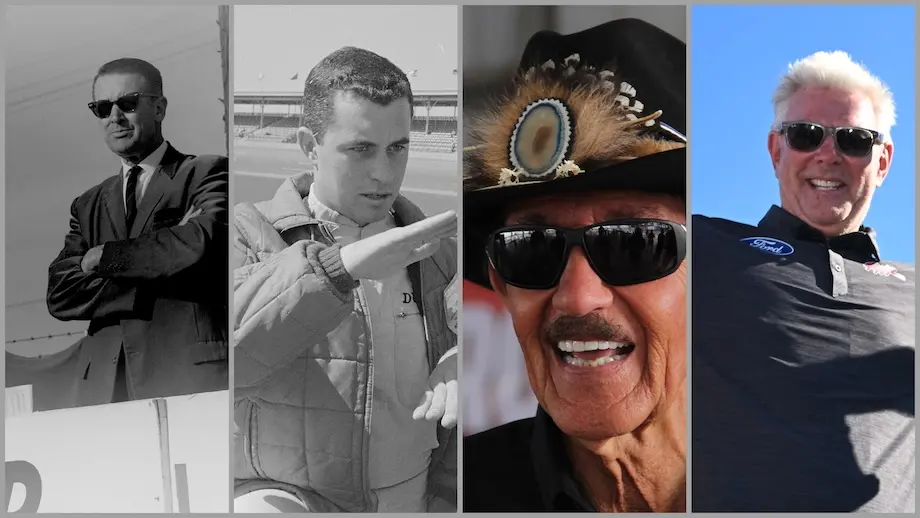 Wally Parks Roger Penske, Richard Petty, and Rick Ware