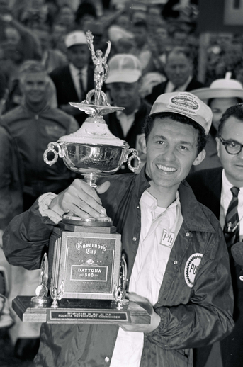 The 1966 Daytona 500 was won by Richard Petty and he wore an NHRA hat in the winner's circle