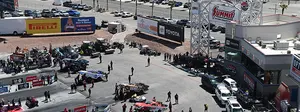 Funny Cars ready at the 4-Wide Nationals