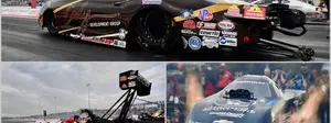  Prock, Kalitta, and Cody Coughlin haul in Friday’s No. 1 “Clawifier” award at NHRA New England Nationals
