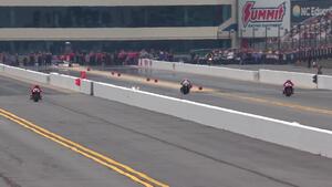 Matt Smith is the No. 1 qualifier in Pro Stock Motorcycle  on Friday of the 2024 4-Wide Nationals