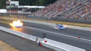 Ron Capps explosion at 2024 NHRA Northwest Nationals