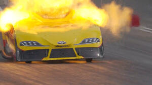JR Todd blower explosion at the 2025 NHRA New England Nationals