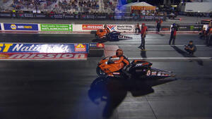 Gaige Herrera is the low qualifier in Pro Stock Motorcycle on Friday of the NAPA Auto Parts NHRA Midwest Nationals