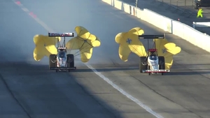 Leah Pruett in the No. 1 qualifier in Top Fuel on Friday of the Lucas Oil NHRA Winternationals