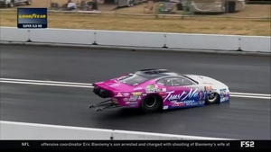 Joey Grose Pro Stock car loss of control at the Northwest Nationals