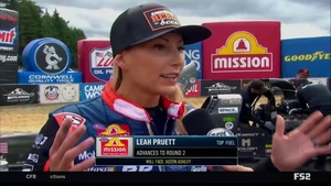 Leah Pruett explains the approved device designed for pedaling a Top Fuel dragster