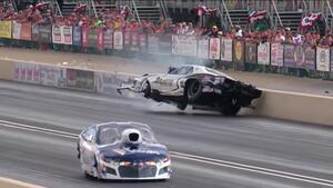 Steve Matusek walks away from wild crash