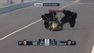 Troy Coughlin Jr. gets sideways on his first qualifying run in Gainesville