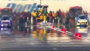 Things got hot under the hood for Jack Beckman in Englishtown