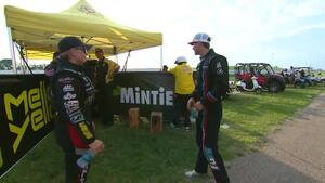 Behind the Visor: Tanner Gray and Erica Enders exchange words at the top end in Topeka
