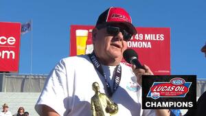 2021 Auto Club NHRA Finals Stock Eliminator winner Jeff Taylor