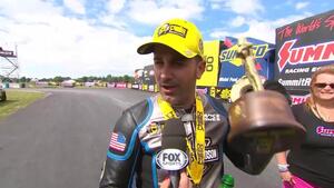 Eddie Krawiec captures 2018 Summit Racing Equipment NHRA Nationals Pro Stock Motorcycle victory in Norwalk