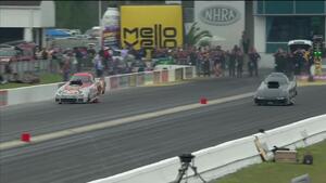 Alcohol Funny Car racer D.J. Cox unhurt in Gatornationals incident