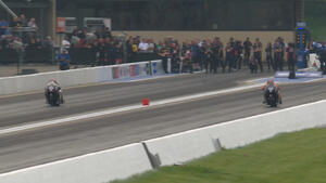 Gaige Herrera is the No. 1 qualifier Friday in Pro Stock Motorcycle at the Gerber Collision &amp; Glass Route 66 NHRA Nationals