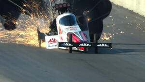 Doug Kalitta tire explosion at 2023 Pep Boys NHRA Nationals